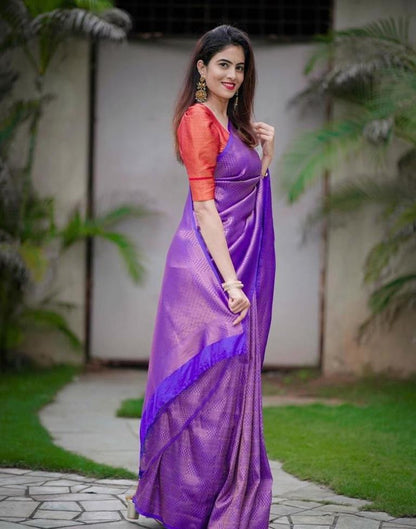Purple Kanjivaram Silk Saree | Sudathi
