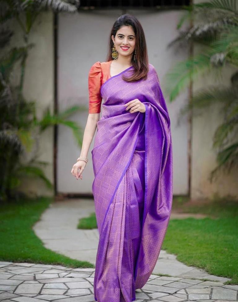 Purple Kanjivaram Silk Saree | Sudathi