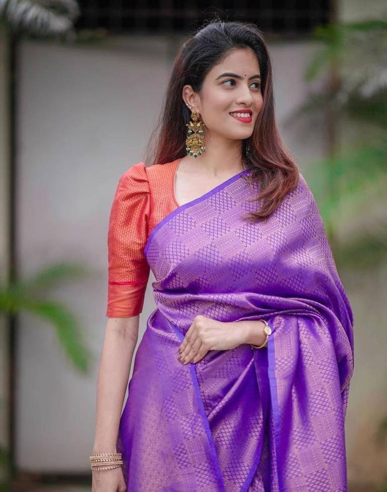 Purple Kanjivaram Silk Saree | Sudathi