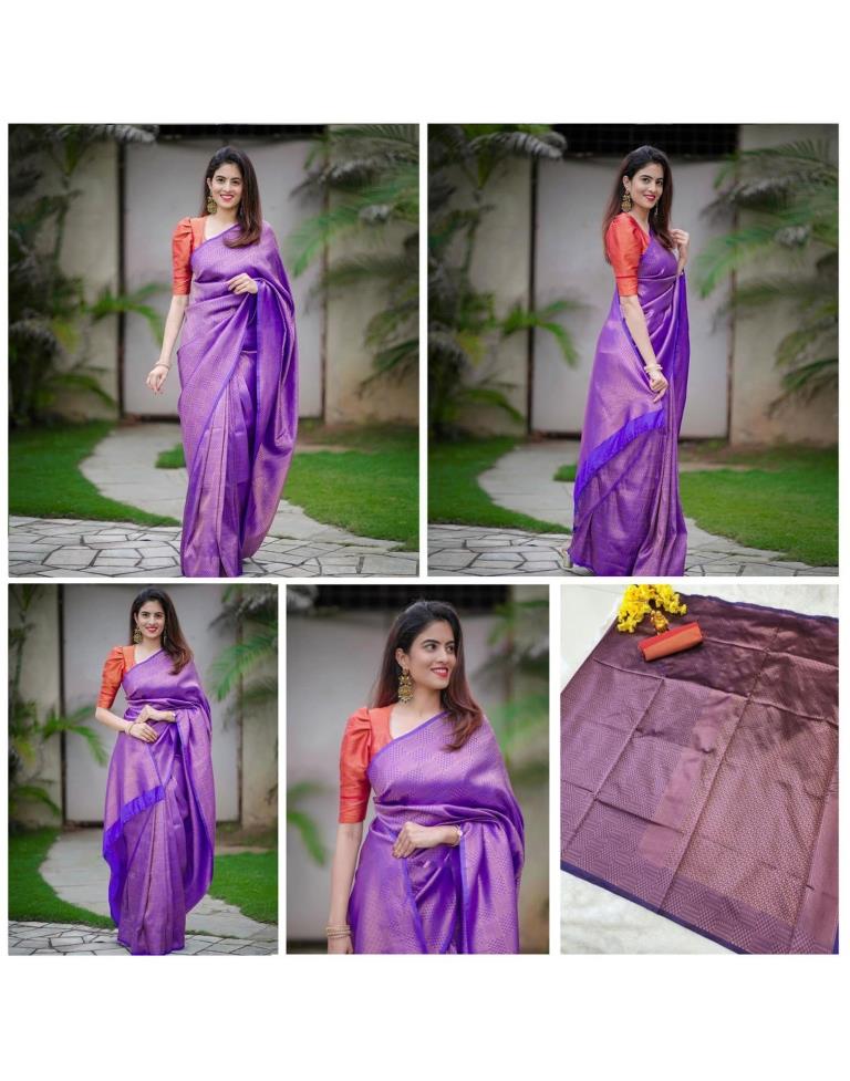 Purple Kanjivaram Silk Saree | Sudathi