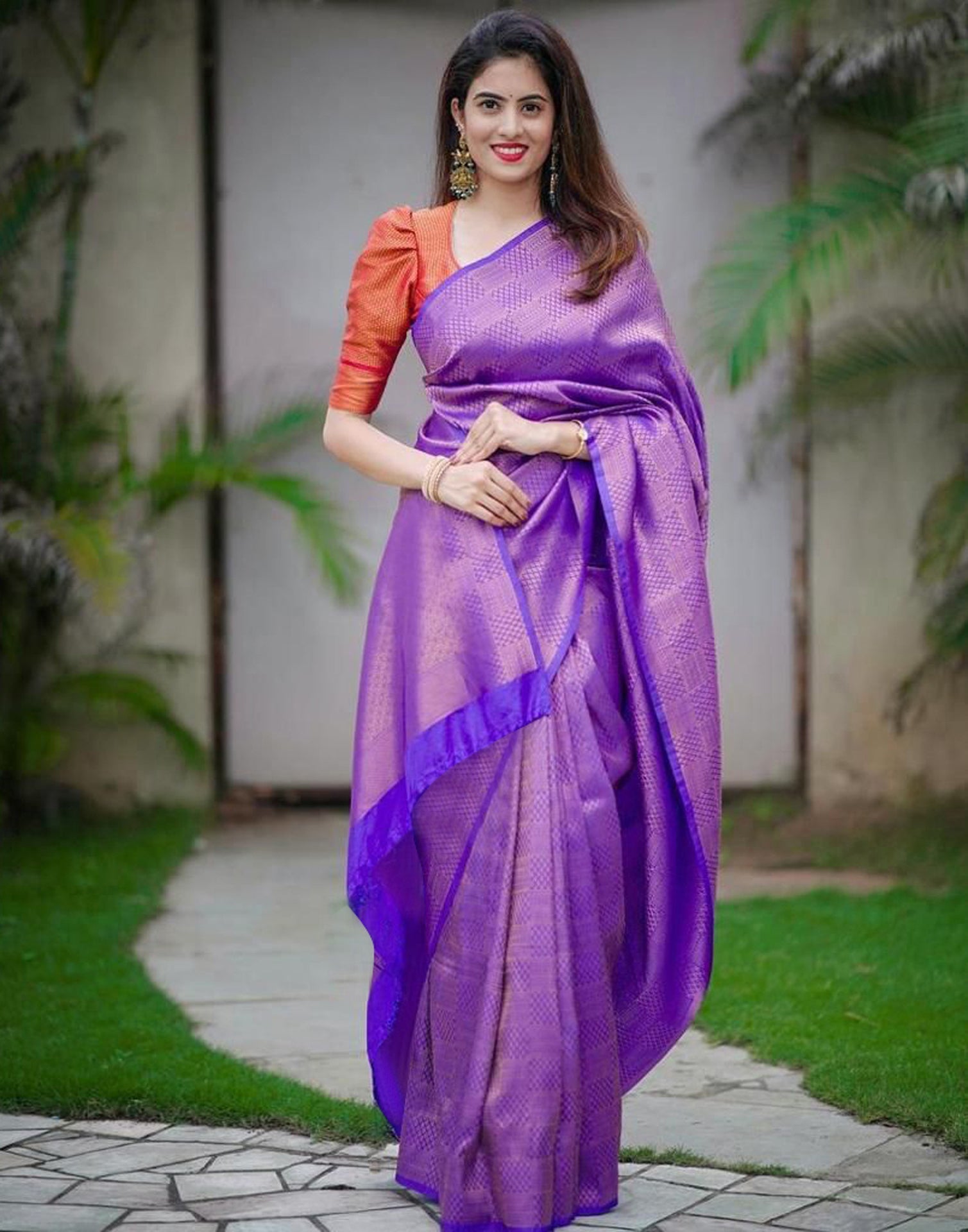 Purple Kanjivaram Silk Saree | Sudathi