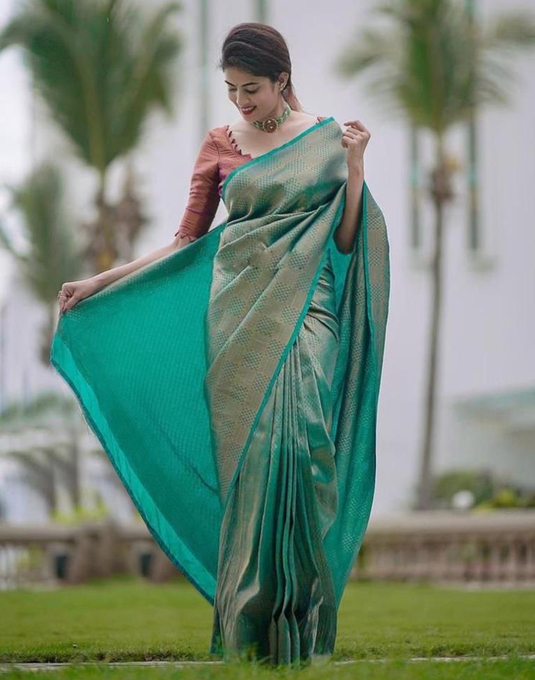 Rama Green Kanjivaram Silk Saree | Sudathi
