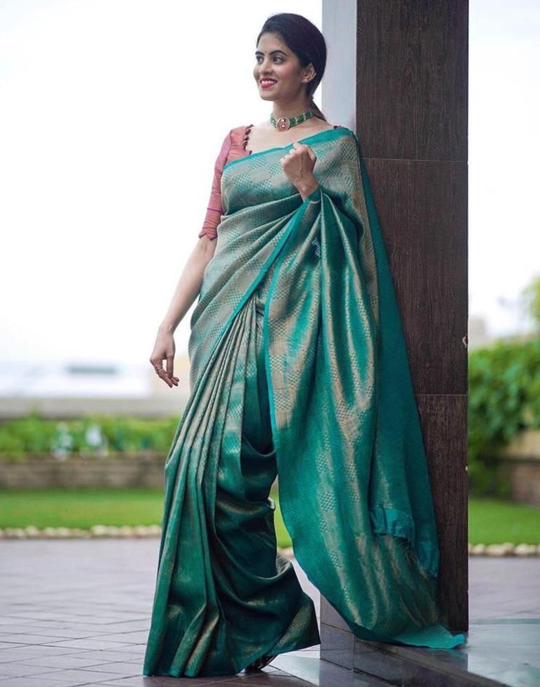 Rama Green Kanjivaram Silk Saree | Sudathi