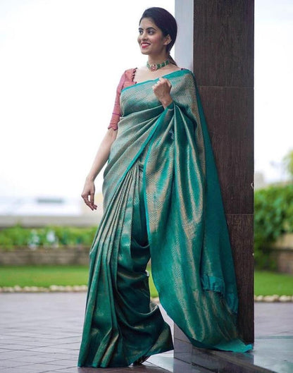 Rama Green Kanjivaram Silk Saree | Sudathi