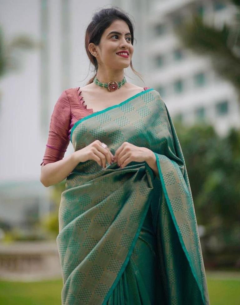 Rama Green Kanjivaram Silk Saree | Sudathi