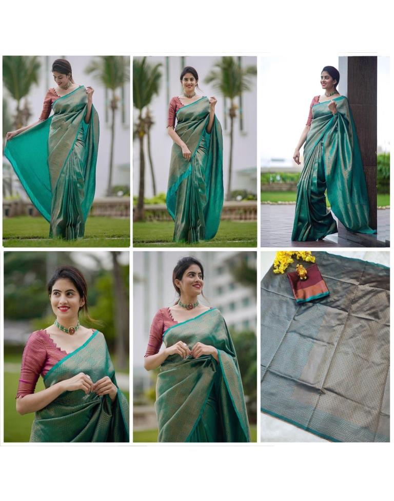 Rama Green Kanjivaram Silk Saree | Sudathi