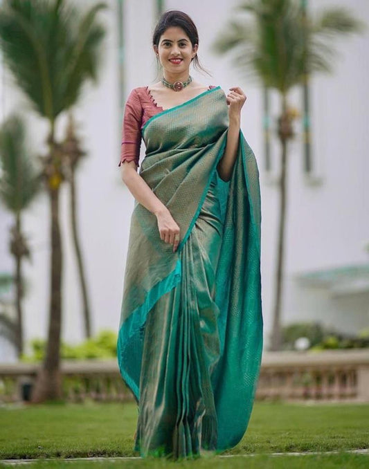 Rama Green Kanjivaram Silk Saree | Sudathi