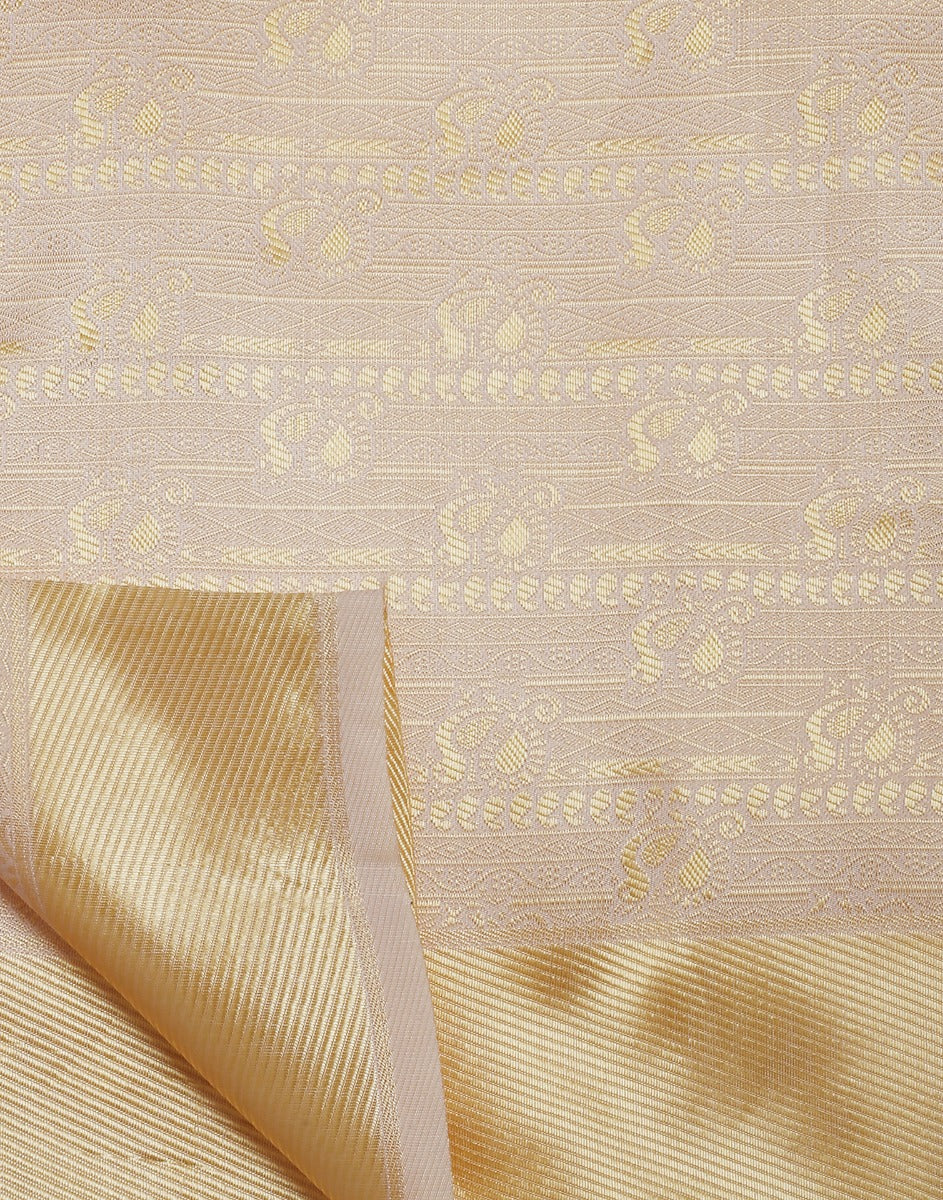 Cream Kanjivaram Silk Saree | Sudathi