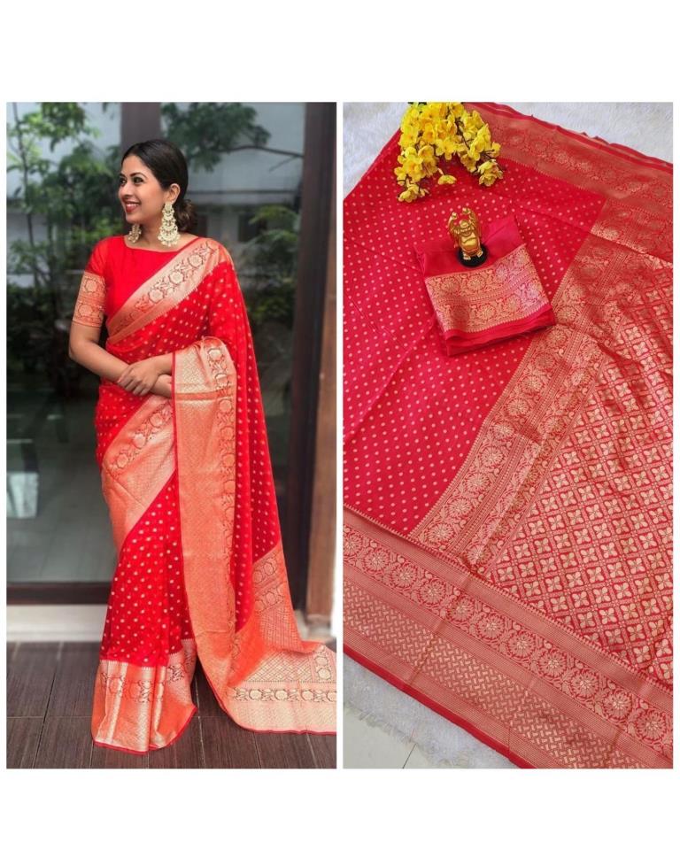 Red Banarasi Silk Saree | Sudathi