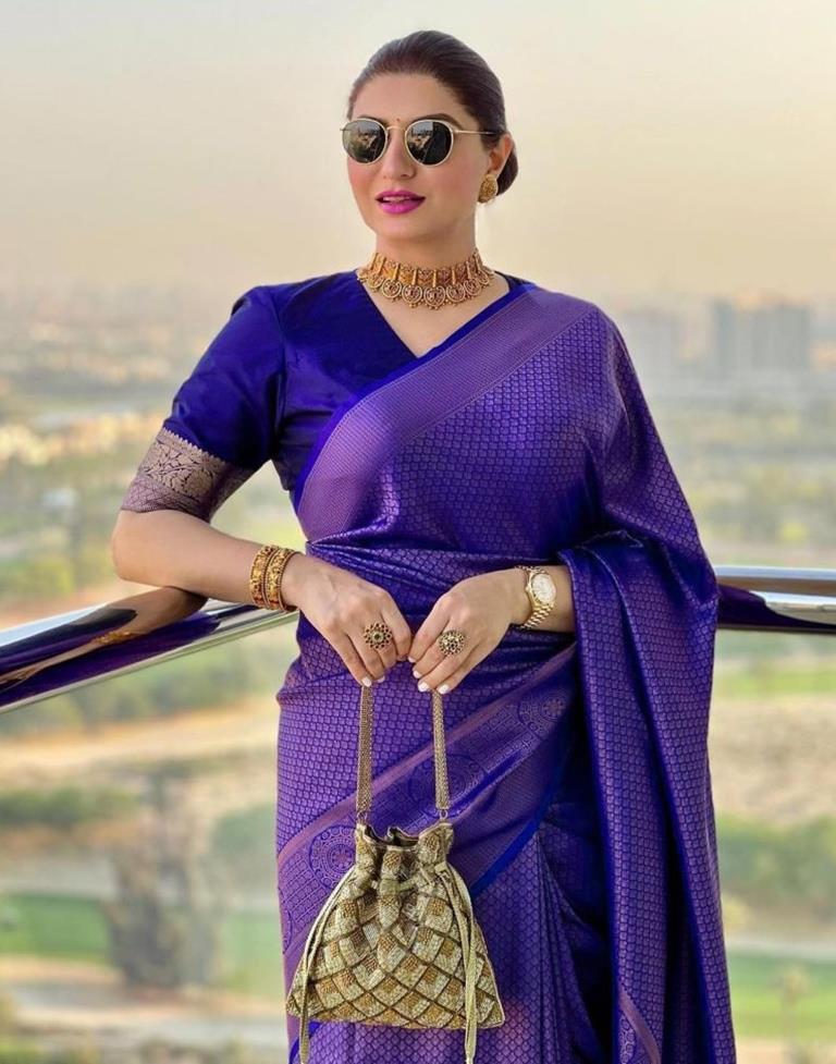 Purple Kanjivaram Silk Saree | Sudathi