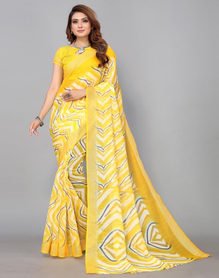 Yellow Cotton Saree | Sudathi