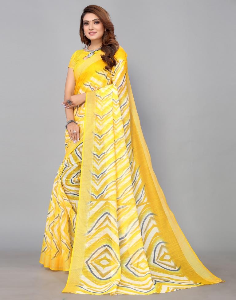 Yellow Cotton Saree | Sudathi