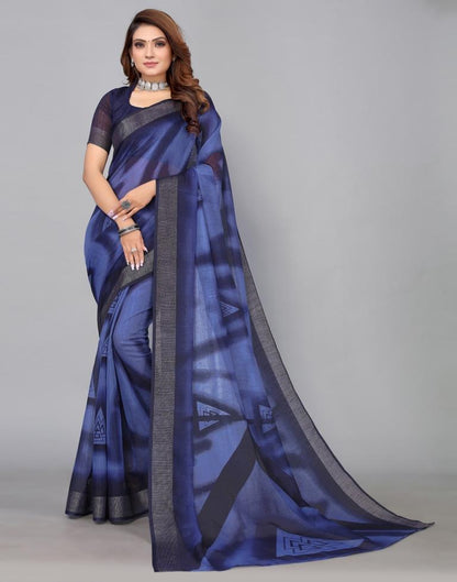 Navy Blue Cotton Saree | Sudathi