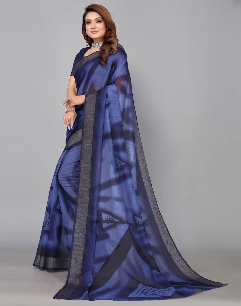 Navy Blue Cotton Saree | Sudathi