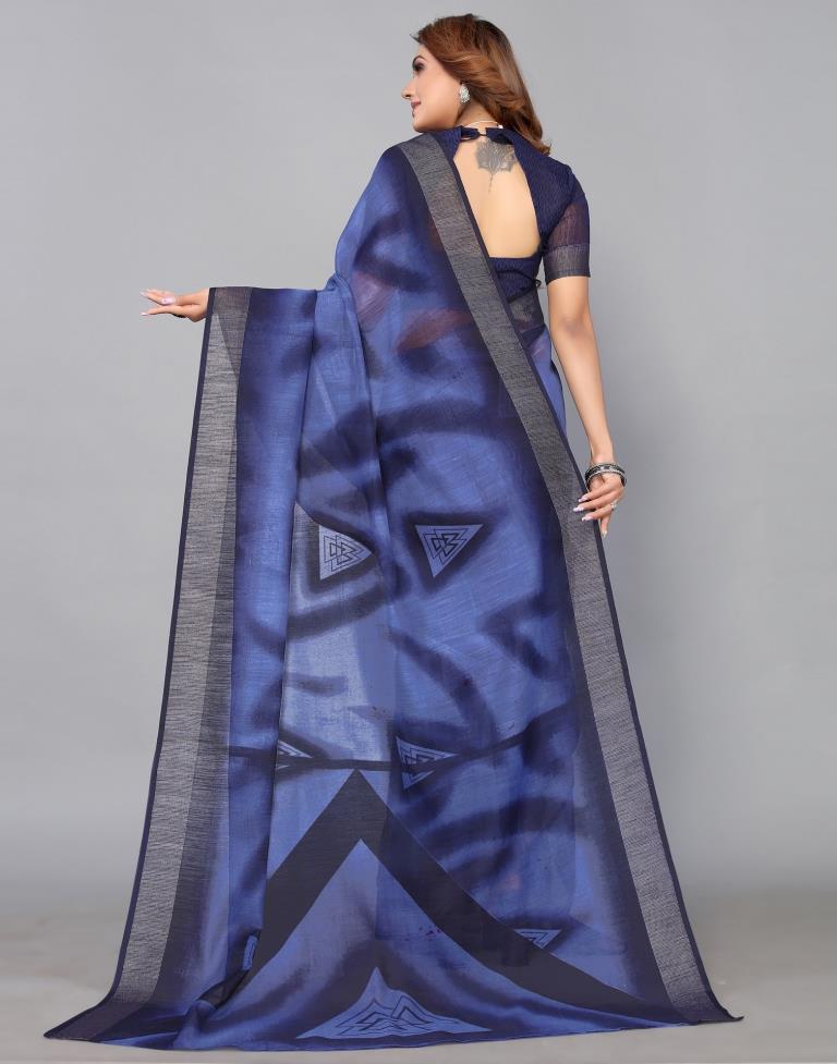 Navy Blue Cotton Saree | Sudathi