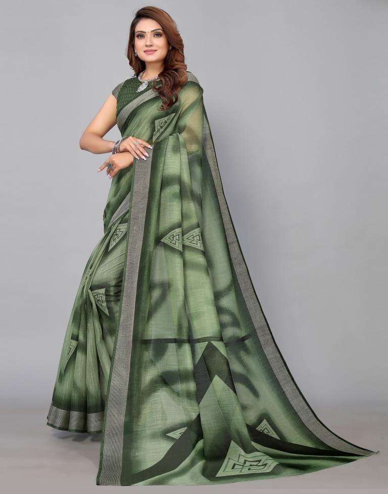 Green Cotton Saree | Sudathi