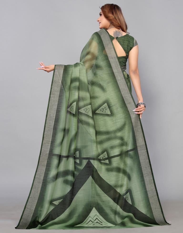 Green Cotton Saree | Sudathi