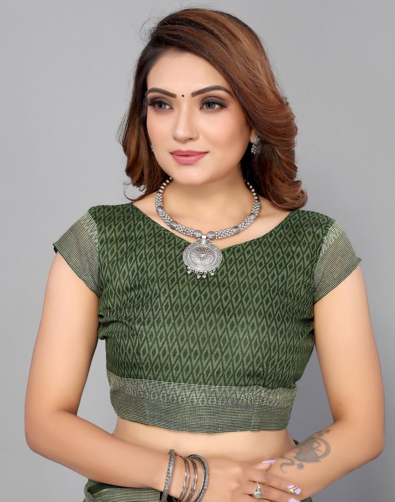 Green Cotton Saree | Sudathi