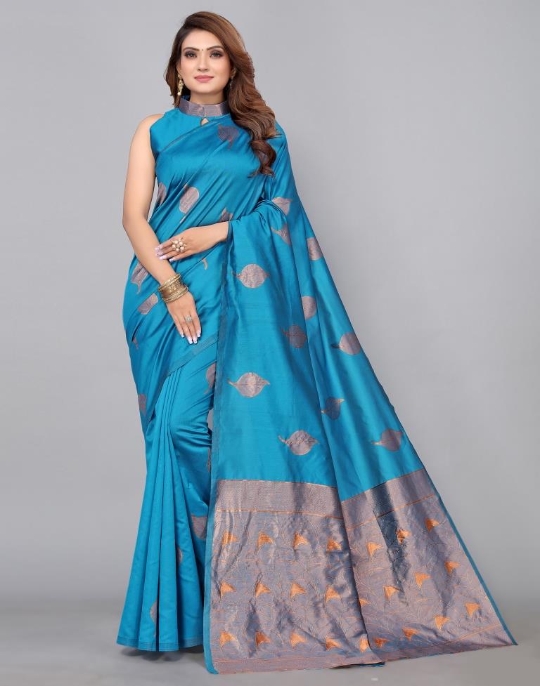 Blue Banarasi Silk Saree | Sudathi