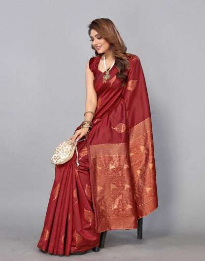 Maroon Banarasi Silk Saree | Sudathi