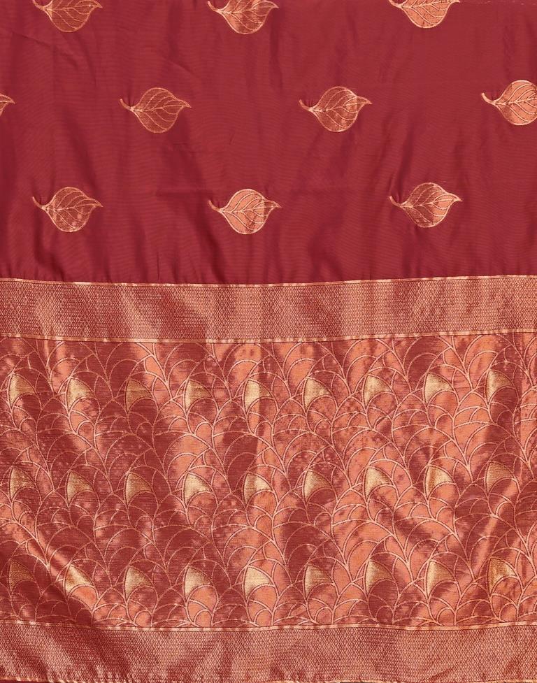 Maroon Banarasi Silk Saree | Sudathi