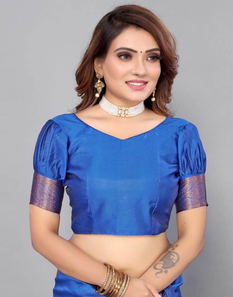 Blue Banarasi Silk Saree | Sudathi