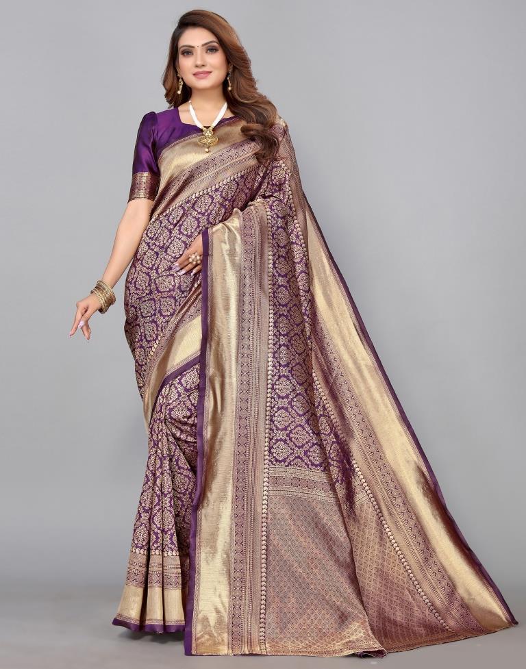 Purple Kanjivaram Silk Saree | Sudathi