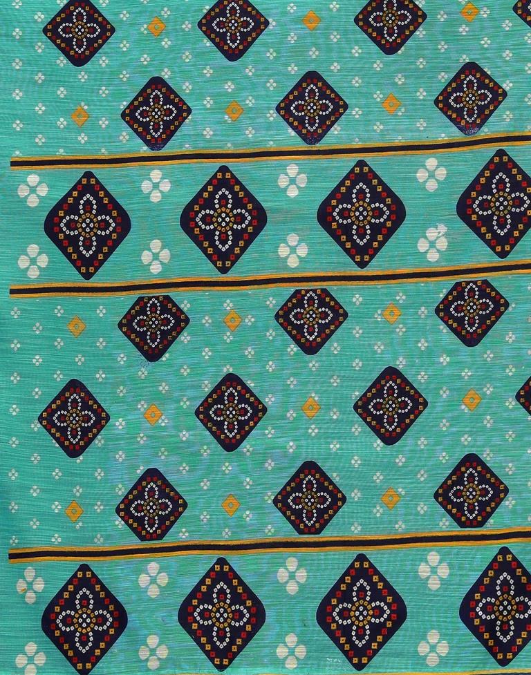 Turquoise Blue Cotton Saree | Sudathi