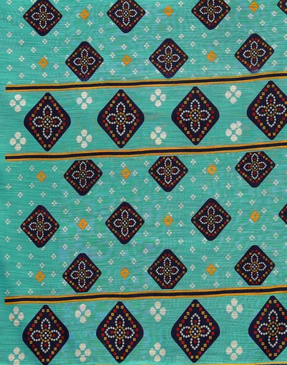 Turquoise Blue Cotton Saree | Sudathi