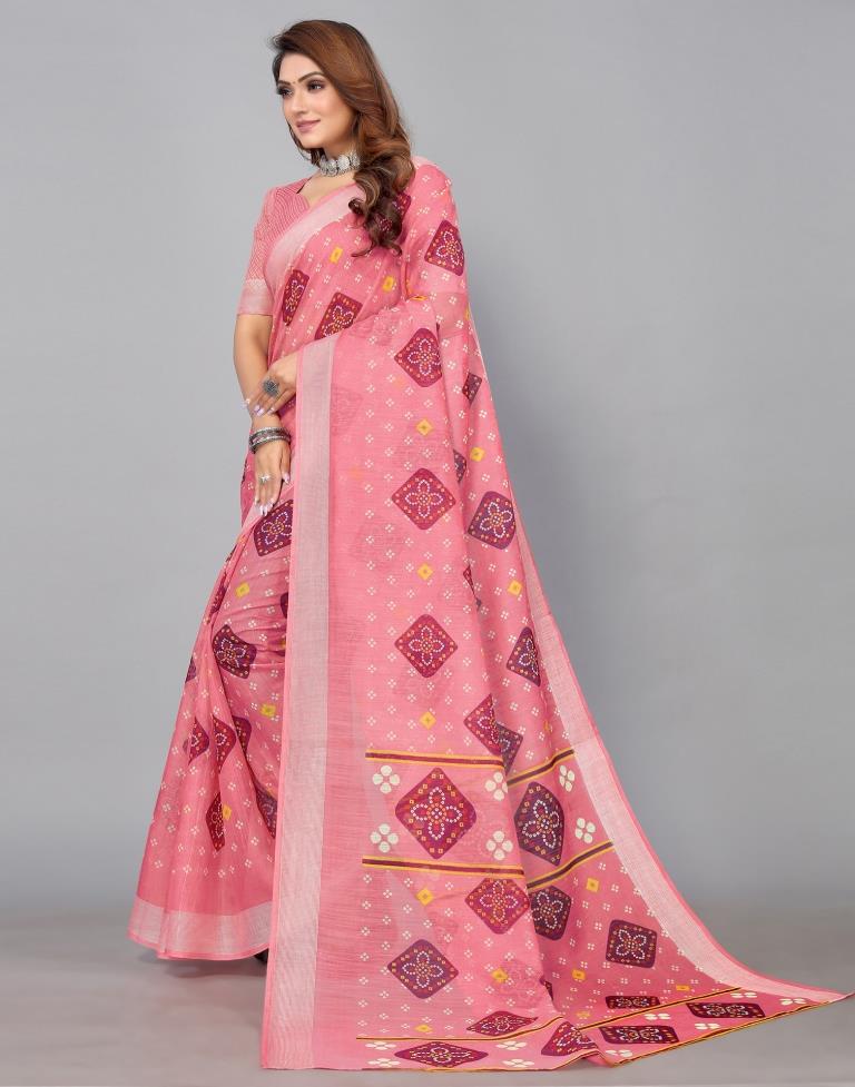 Light Pink Cotton Saree | Sudathi