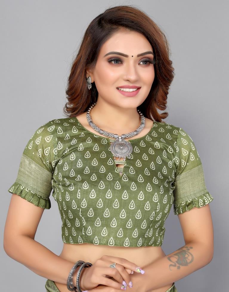 Green Cotton Saree | Sudathi
