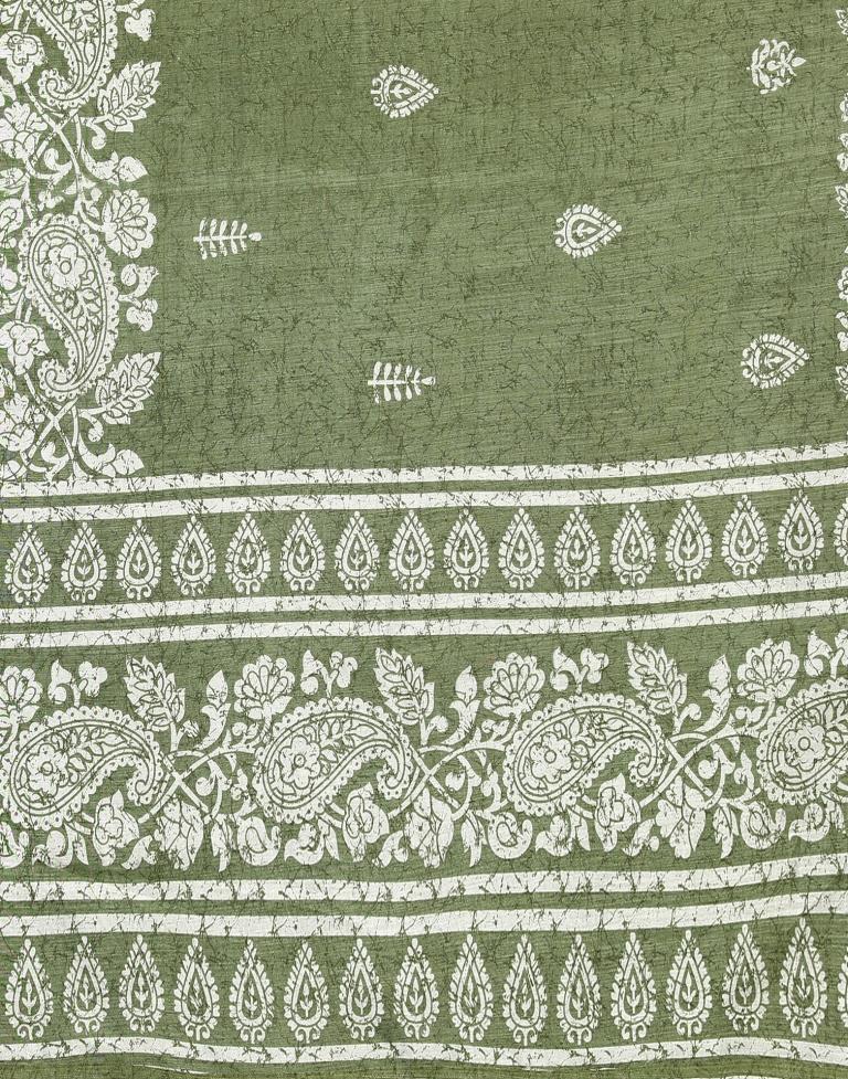 Green Cotton Saree | Sudathi