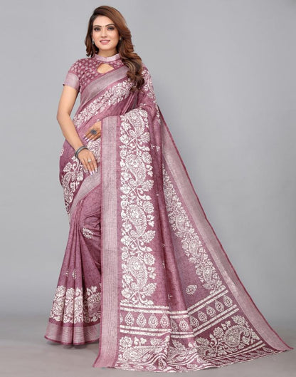 Dusty Pink Cotton Saree | Sudathi