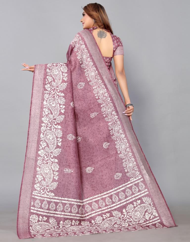 Dusty Pink Cotton Saree | Sudathi