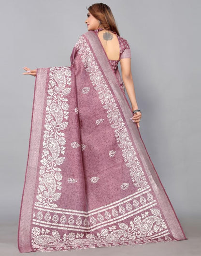 Dusty Pink Cotton Saree | Sudathi