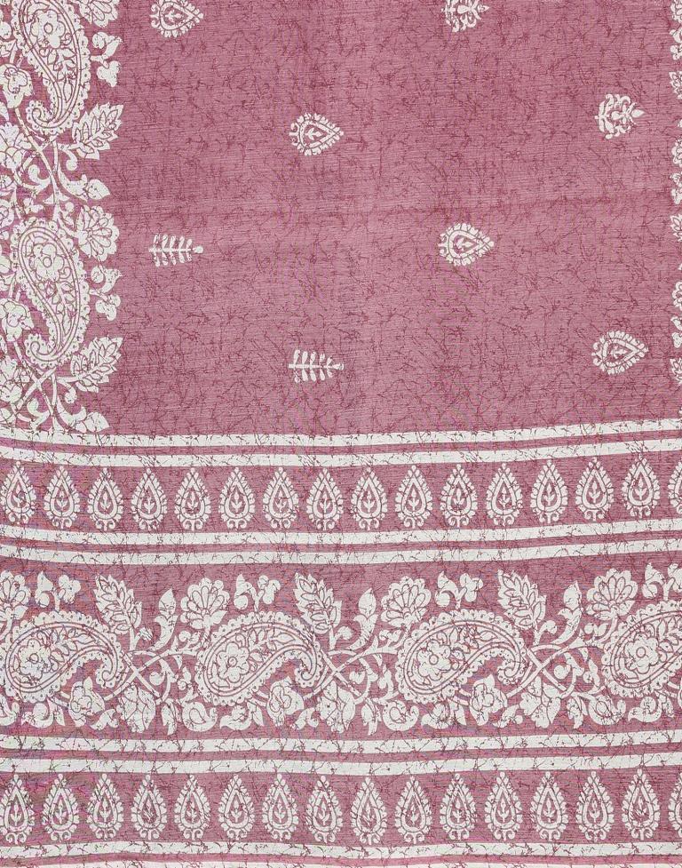 Dusty Pink Cotton Saree | Sudathi
