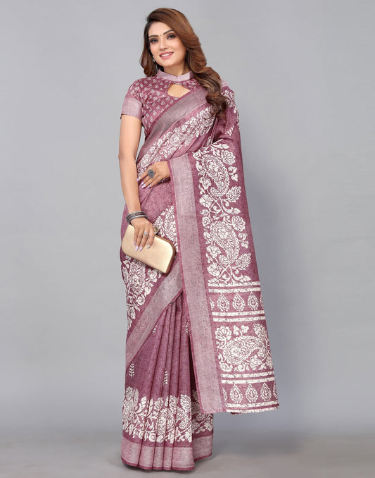 Dusty Pink Cotton Saree | Sudathi