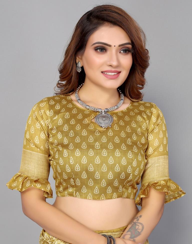 Mustard Yellow Cotton Saree | Sudathi