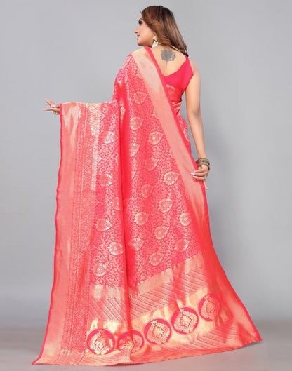 Hot Pink Kanjivaram Silk Saree | Leemboodi