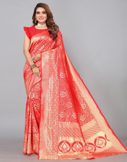 Red Kanjivaram Silk Saree | Leemboodi