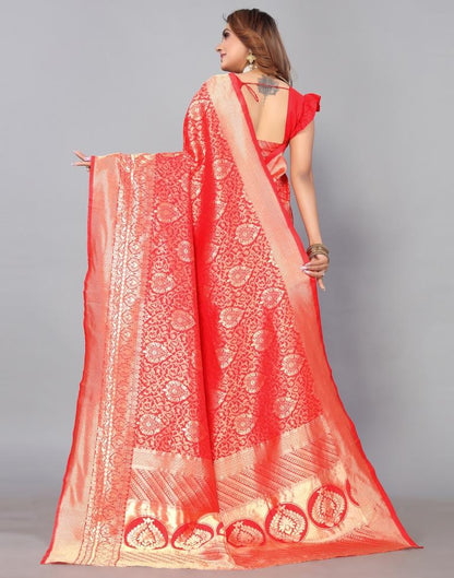 Red Kanjivaram Silk Saree | Leemboodi