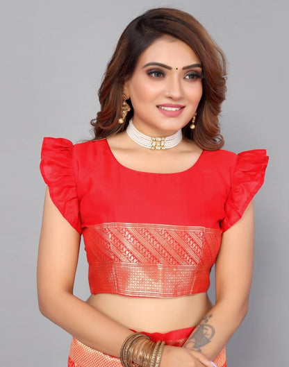 Red Kanjivaram Silk Saree | Leemboodi