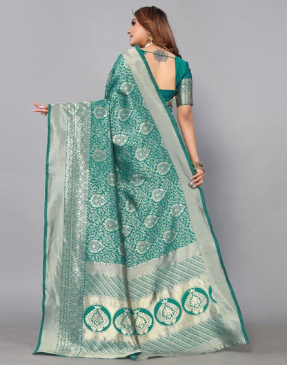 Rama Green Kanjivaram Silk Saree | Leemboodi