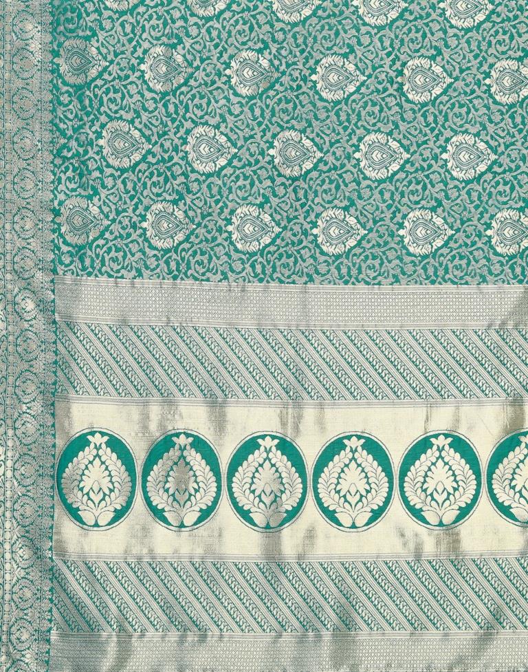 Rama Green Kanjivaram Silk Saree | Leemboodi