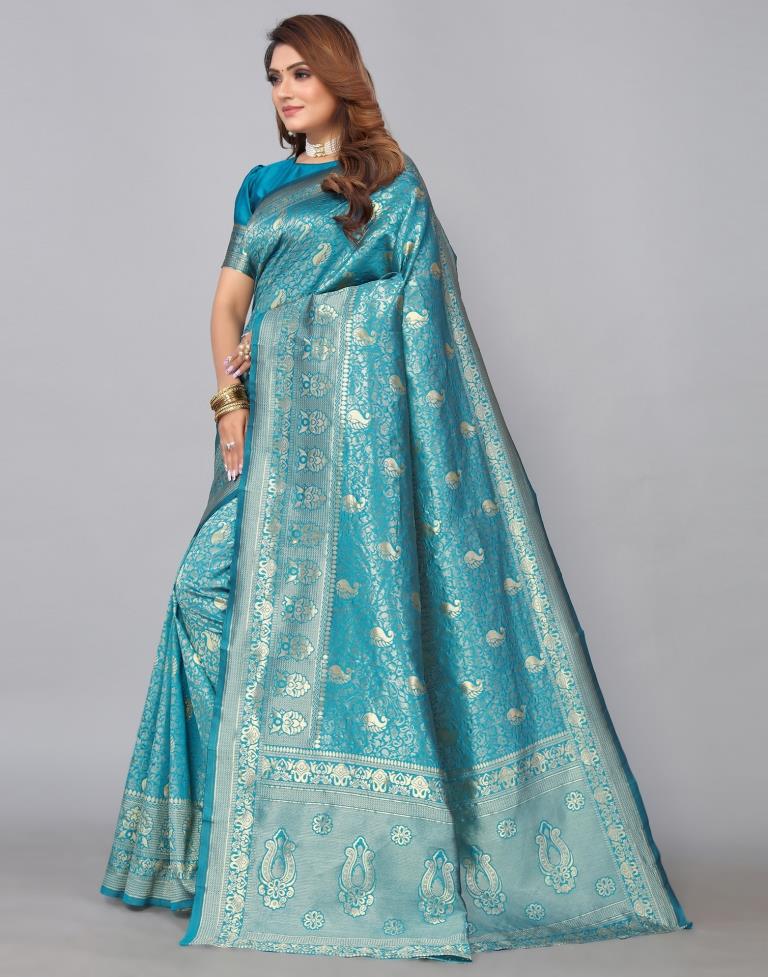 Blue Kanjivaram Silk Saree | Leemboodi