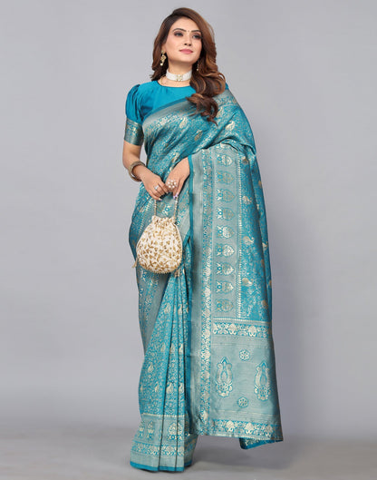 Blue Kanjivaram Silk Saree | Leemboodi