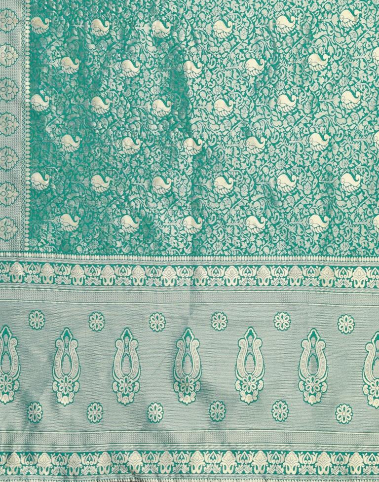 Rama Green Kanjivaram Silk Saree | Leemboodi
