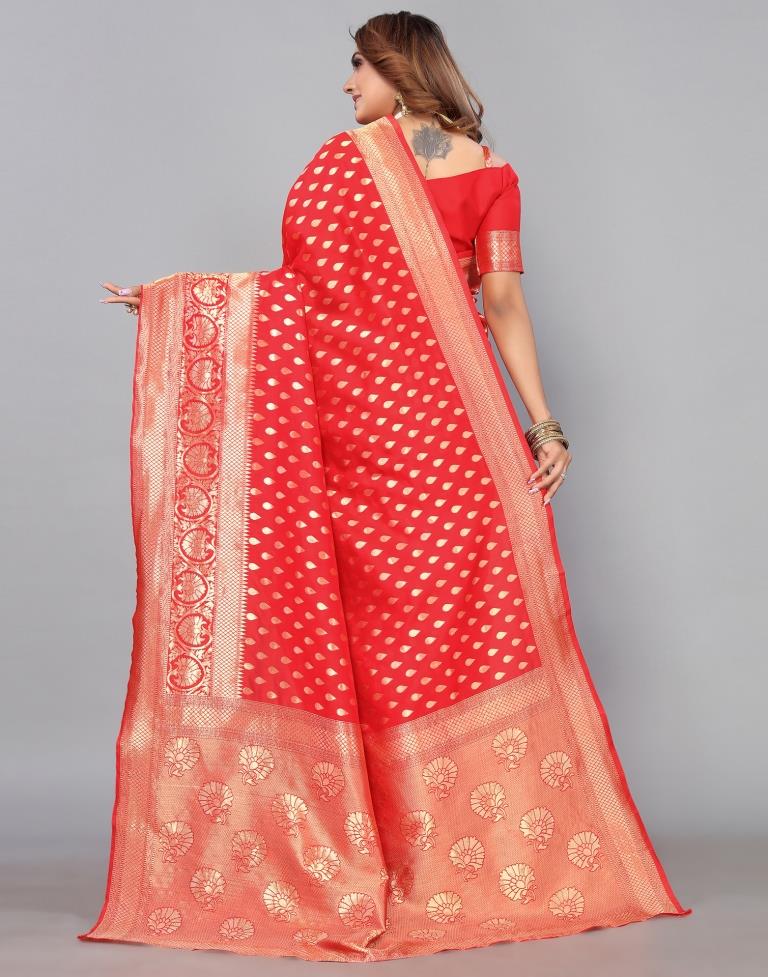 Red Banarasi Silk Saree | Leemboodi
