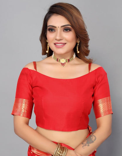 Red Banarasi Silk Saree | Leemboodi