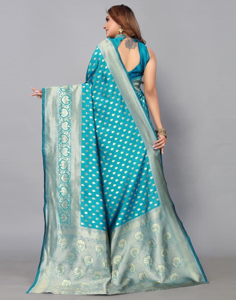 Blue Banarasi Silk Saree | Leemboodi